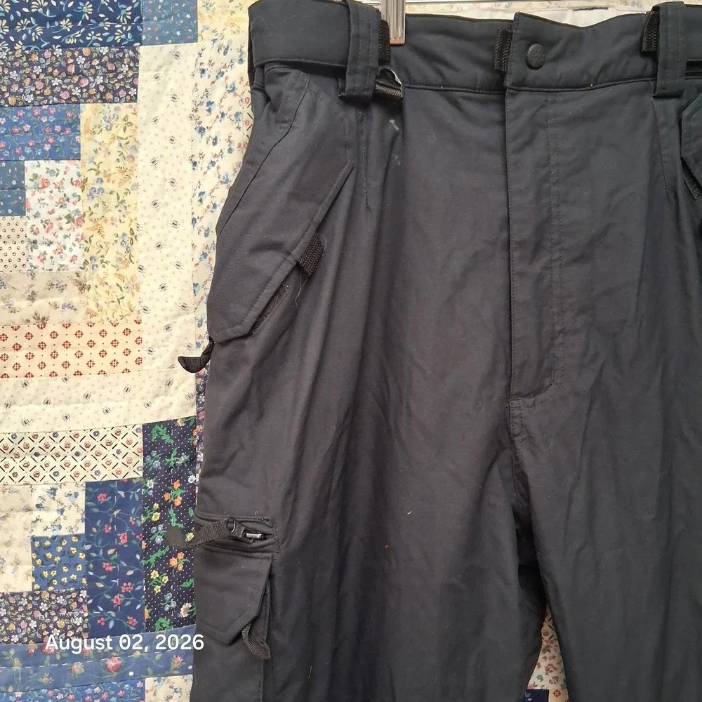 E408 Turbine Snowboard Pants Men XL Black Cargo Ski Snow Waterproof Baggy Winter